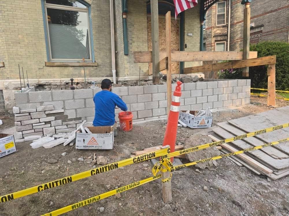 Brickwork for JM Restoration LLC. in South Milwaukee, WI