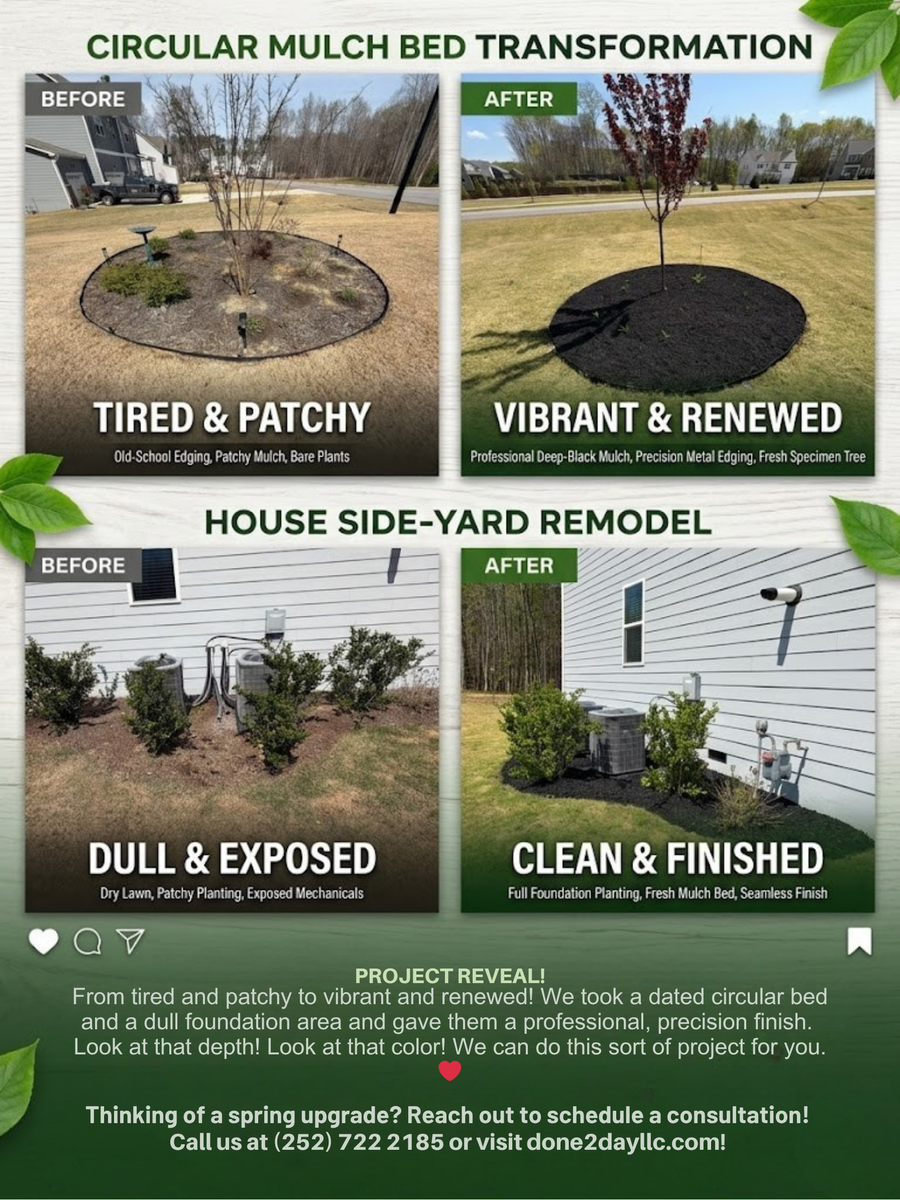 Landscape Installation for Done2Day LLC in Wake Forest, NC