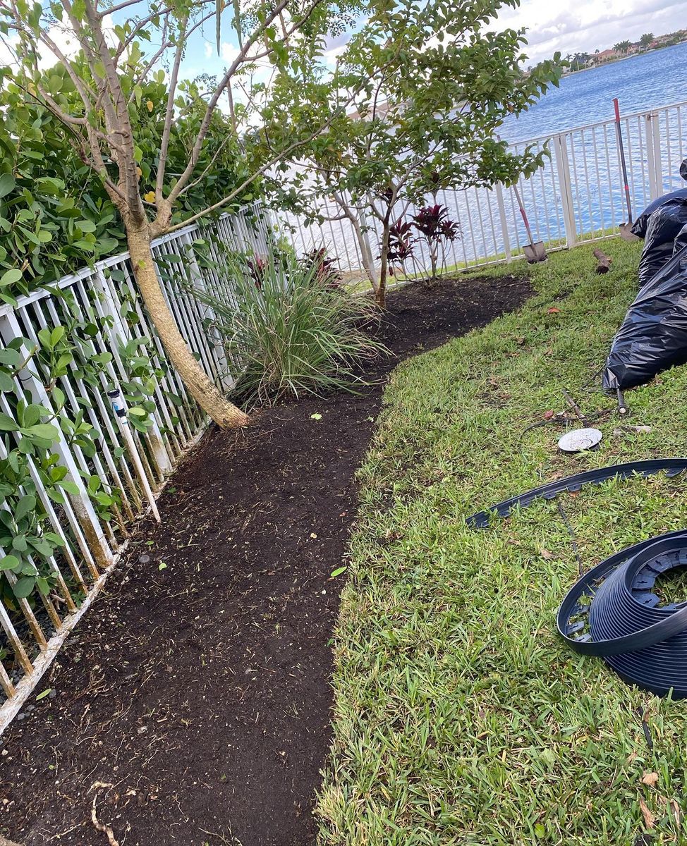 Mulch Installation for Green Touch Property Maintenance in Broward County, FL