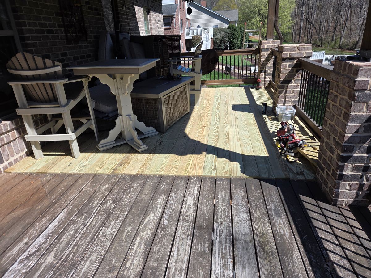 Deck Installation for Son of a Journey Remodeling in Dallas, NC