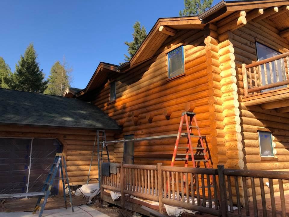 Sanding for True Blue Logworks LLC in Corvallis, MT