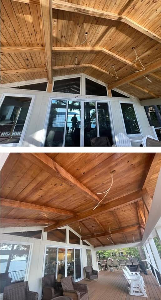 Staining deck-docks-ceilings-doors for MF Painting in Roanoke Rapids, NC