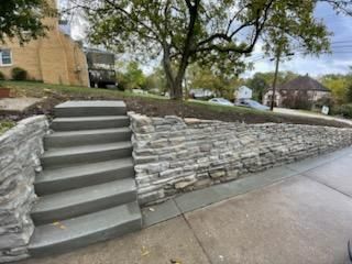 Retaining Wall Construction for STS Custom Concrete in Butler County, PA