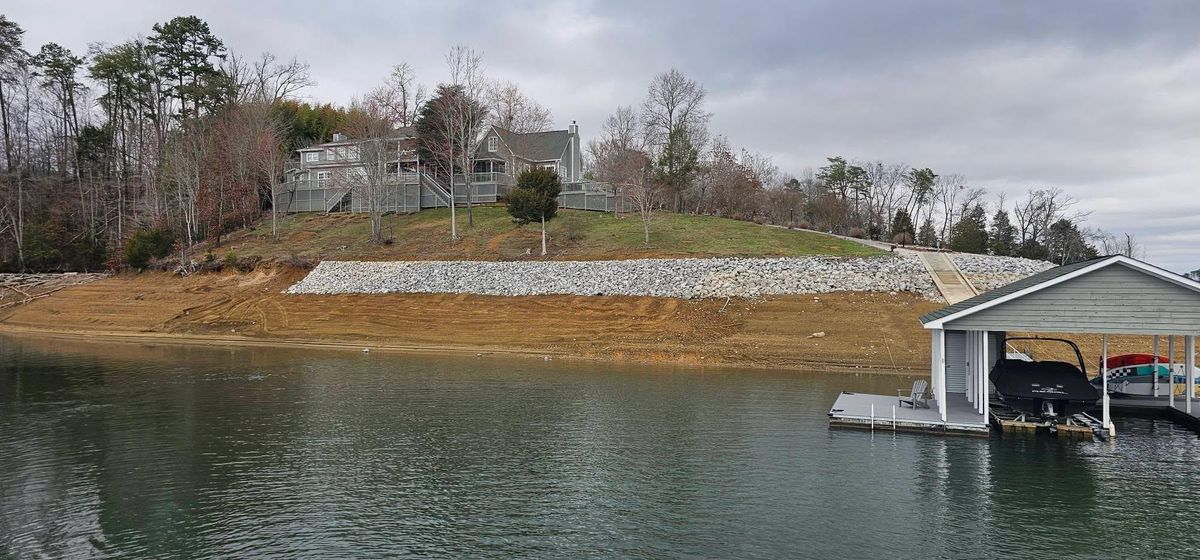 Shoreline Stabilization for Restoration Shoreline Norris Lake Rip Rap in Norris Lake, TN