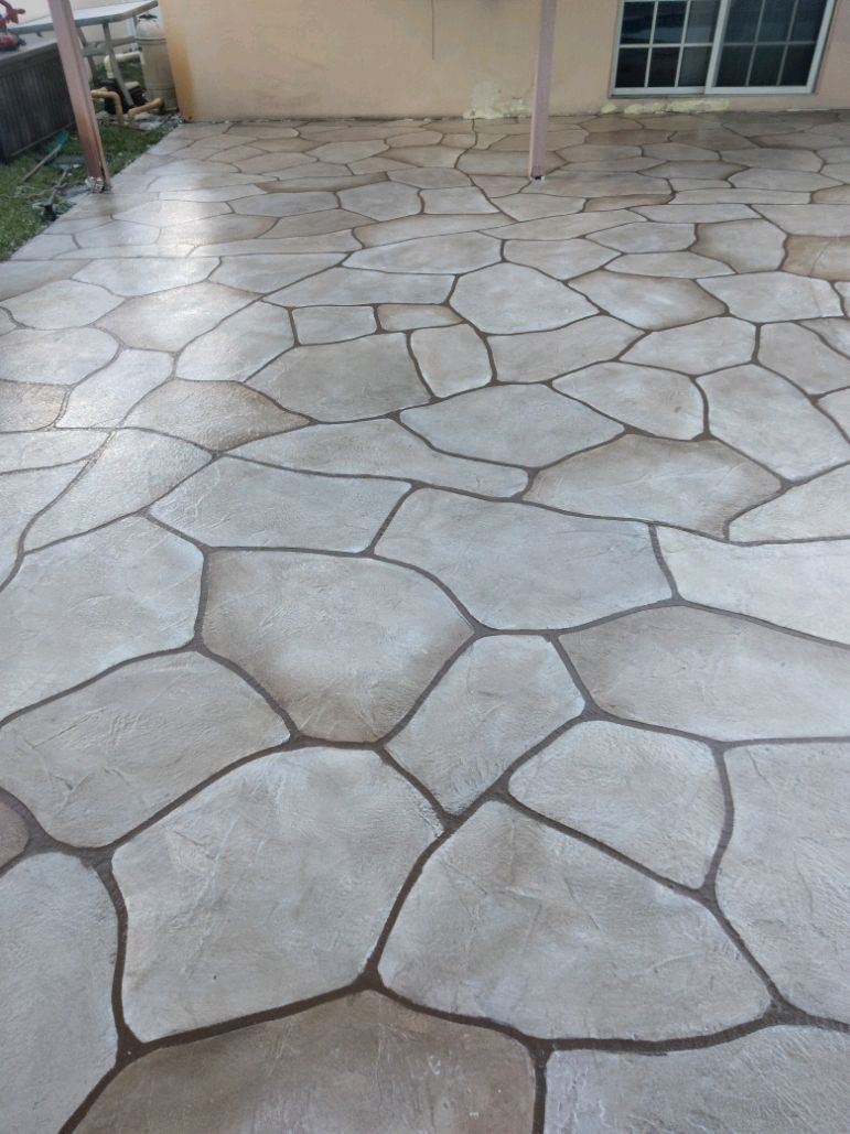 Stamped Concrete Installation for Beautiful and Affordable Stamped Concrete by Castilla Concrete Finish Design Corp in Sunrise, FL
