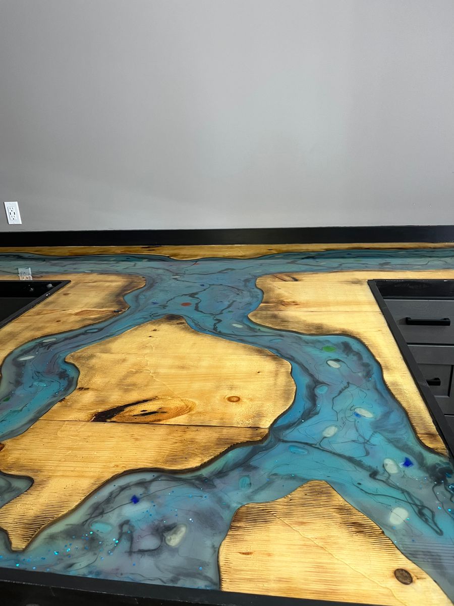 Epoxy Tables and Floors for Brett Stone Painting & Maintenance, LLC in Harwinton, CT