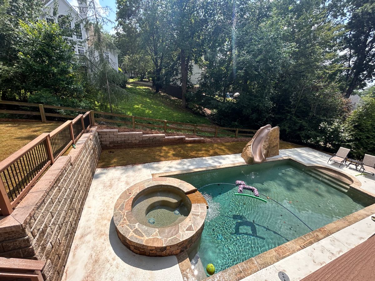 Retaining Wall Construction for Two Brothers Landscaping in Atlanta, Georgia
