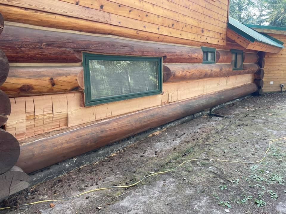 Sanding for True Blue Logworks LLC in Corvallis, MT