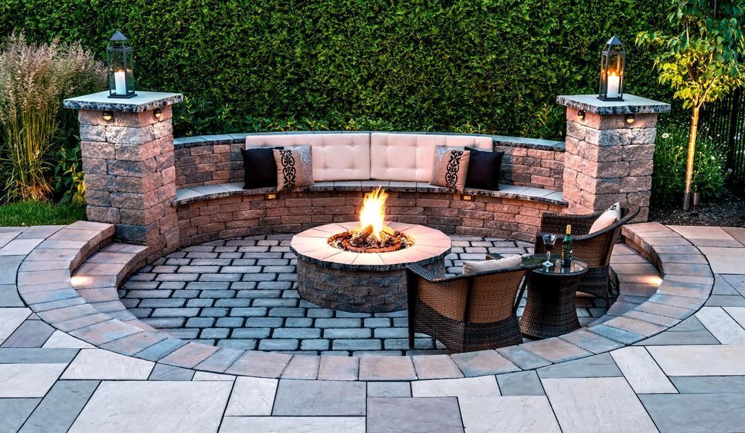 Fire Pit Installation for DG Stone & Landscaping Designs in DuPage County, Illinois