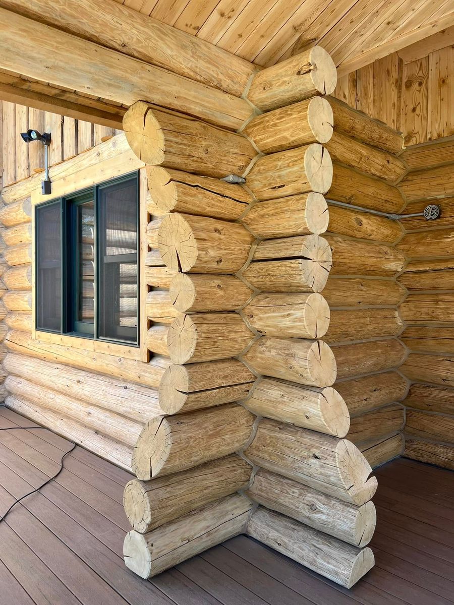 Sanding for True Blue Logworks LLC in Corvallis, MT