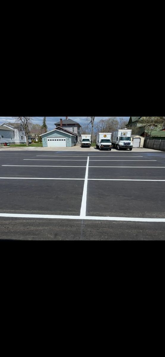 Striping for 45th Parallel Sealcoating in Alpena, MI