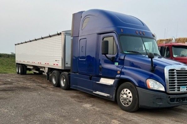 Hauling Grain for N & F Trucking in Watertown, MN