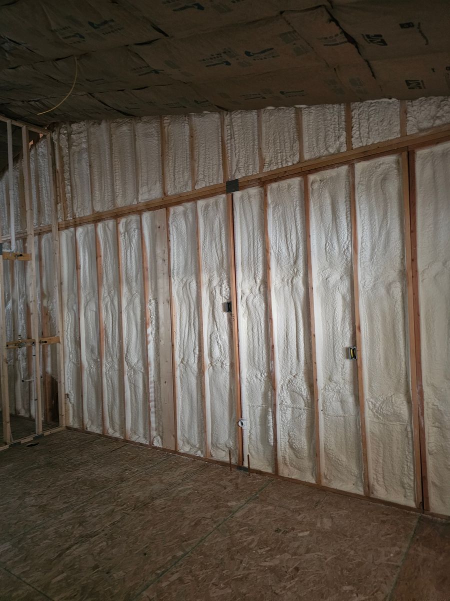 Spray foam insulation for Blue Mountain Construction in Roundup, MT