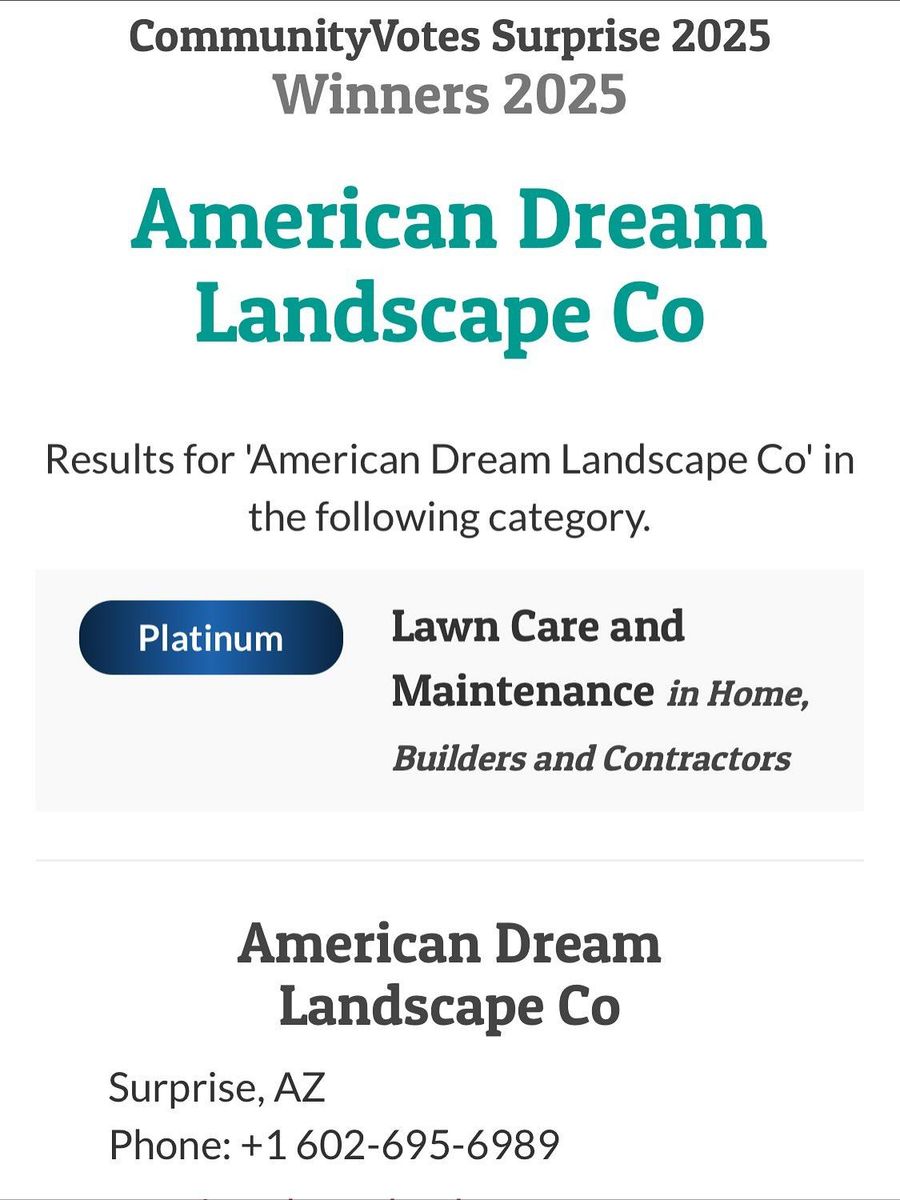 Commercial Lawn Maintenance for American Dream Landscape Company in Surprise, AZ