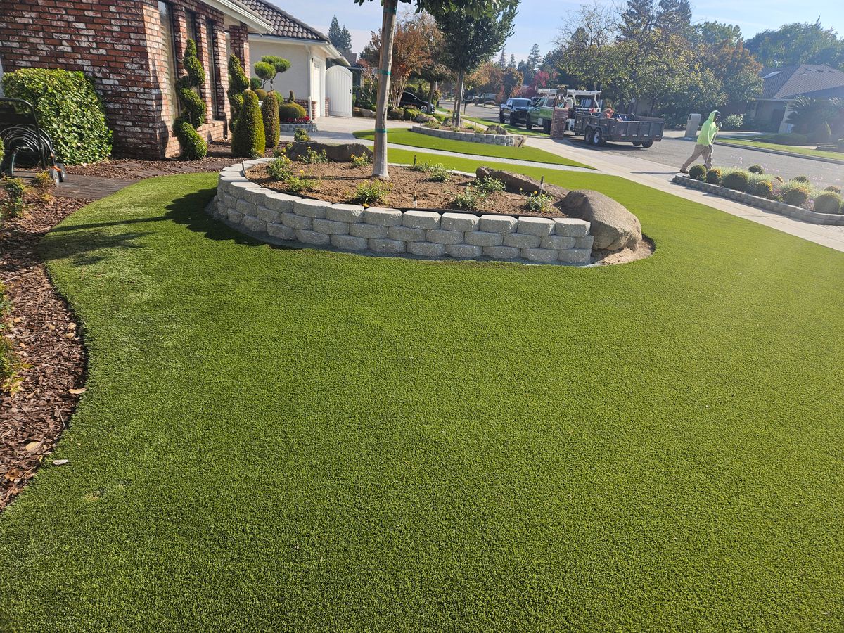 Retaining Wall Construction for Nice Image Landscaping Inc. in Fresno, CA