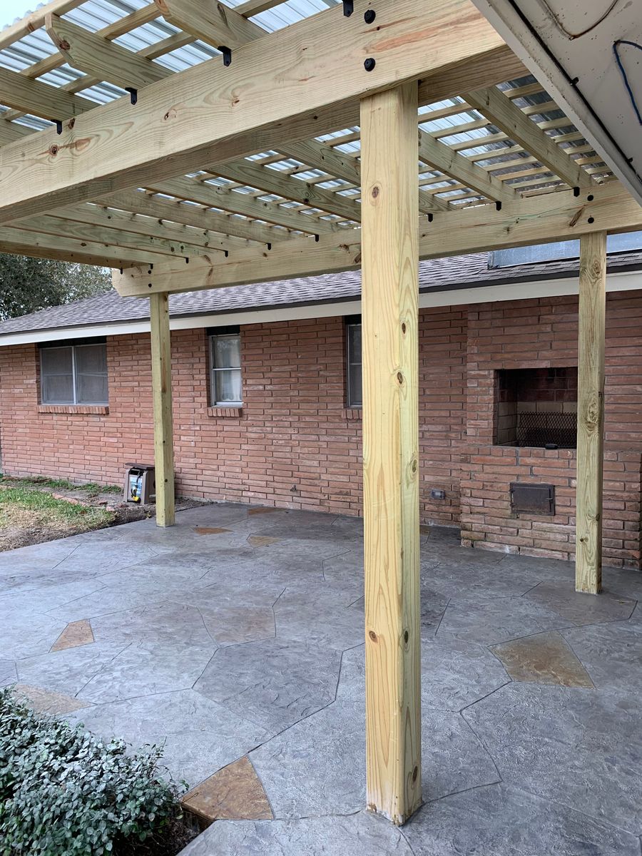 Custom Pergolas for Keen Decorative Concrete in Corpus Christi, TX