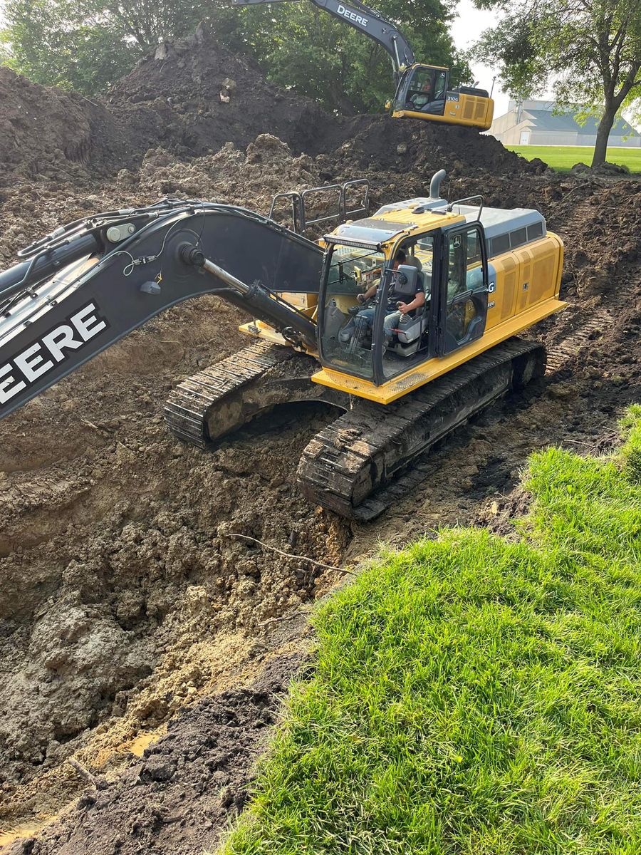 Excavating for Opdahl Farm Drainage in Fulda, MN