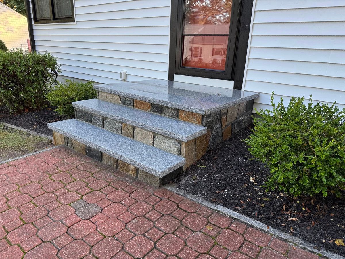 Step Installation for BC Landscaping Masonry in Amesbury, MA
