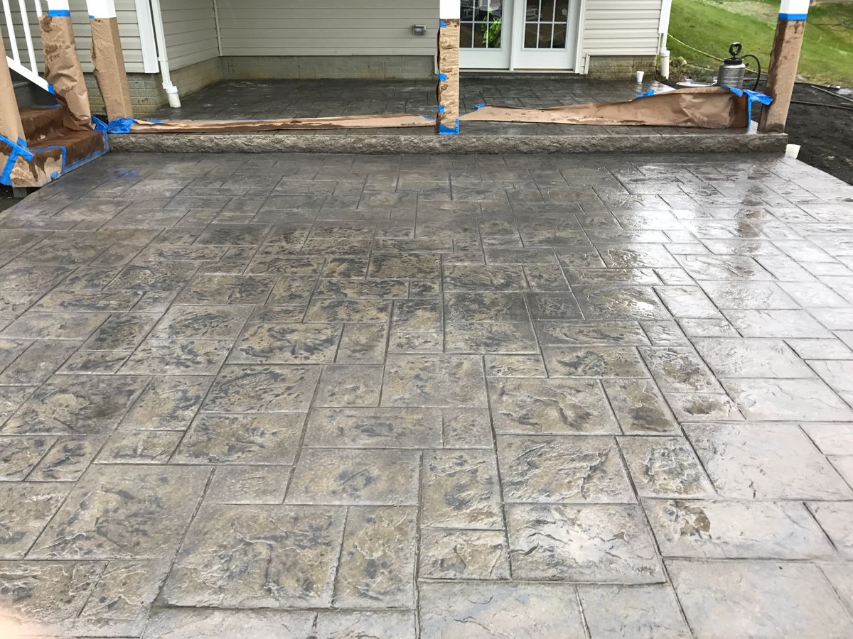 Stamped Concrete Installation for Lake Erie Companies in Grand River, OH