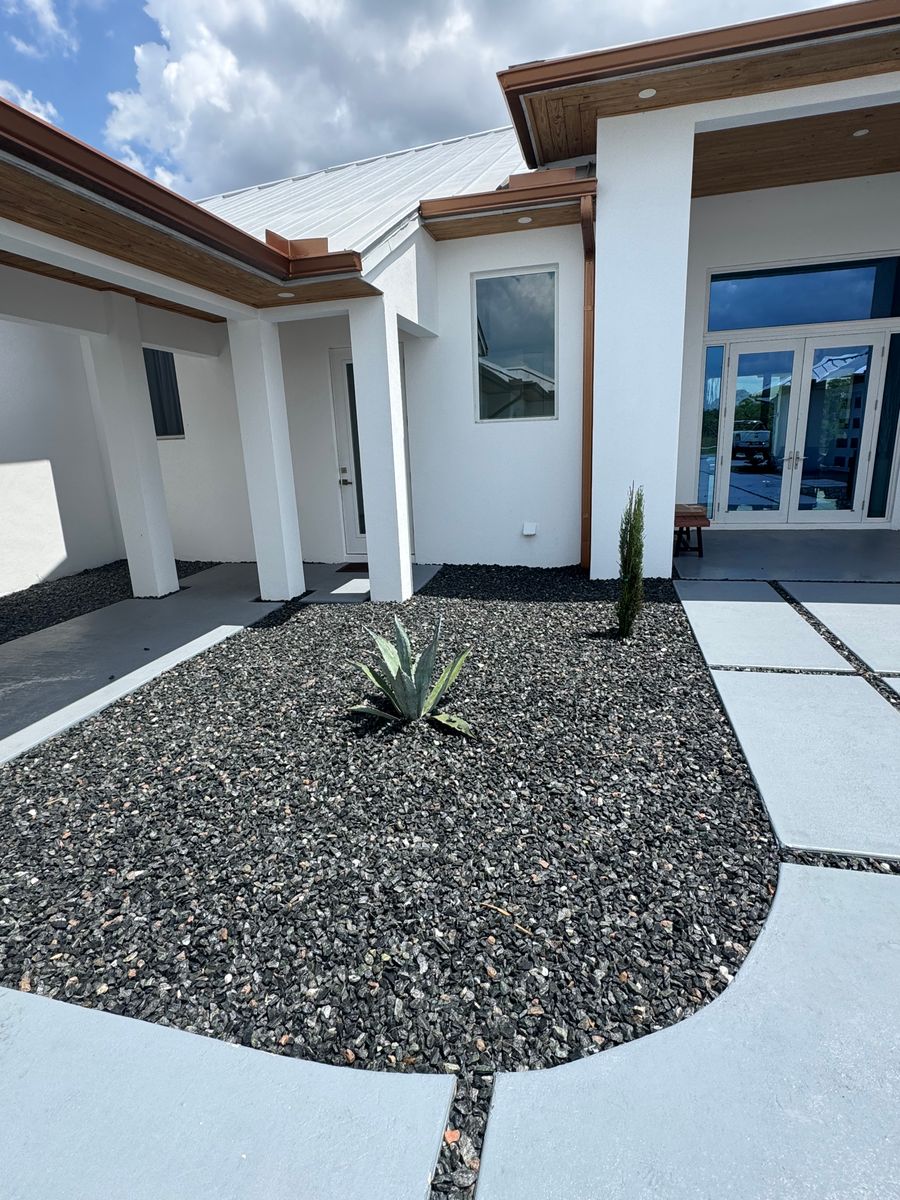 Mulch and rocks installation for BH Lawn and Landscape in Fort Myers, FL