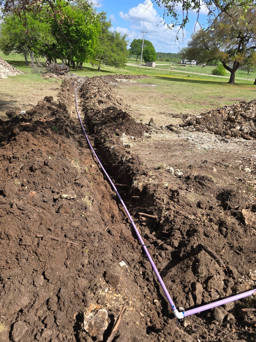 Trenching for Evant Backhoe & Construction in Evant, TX