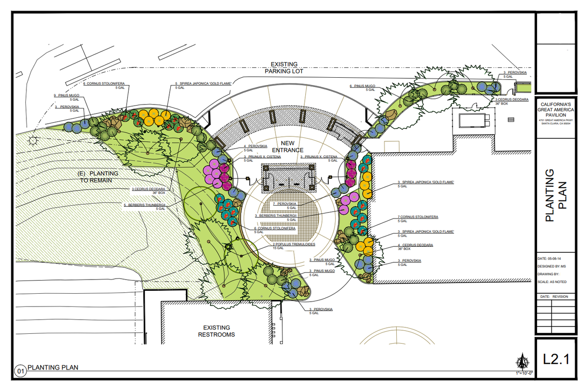 Horticultural Design for Martin Stanko Landscape Construction in Livermore, CA
