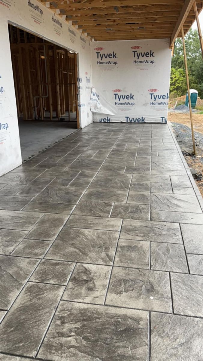 Stamped Concrete Installation for Top Finish Concrete LLC in Harrisonburg, VA