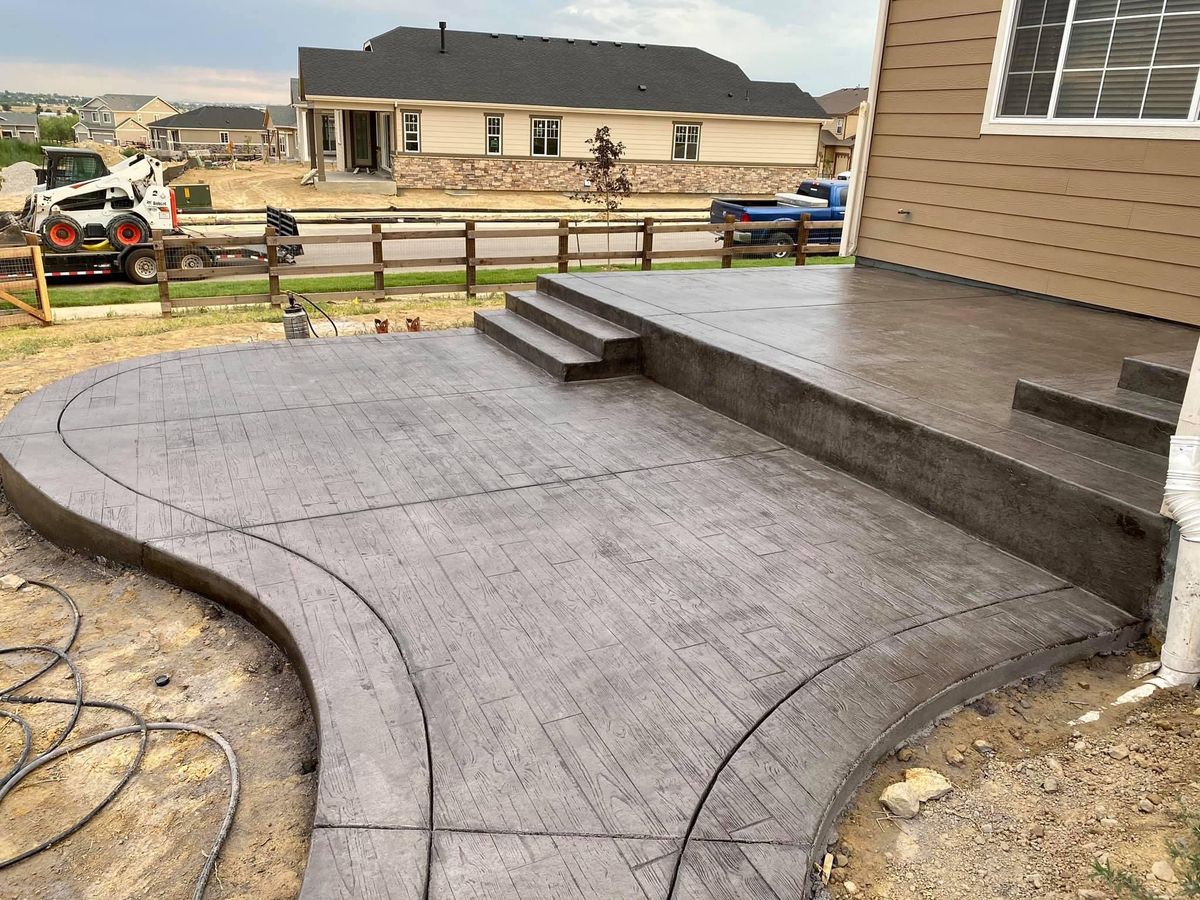 Stamped Concrete Installation for B&M Concrete LLC in Longmont, CO