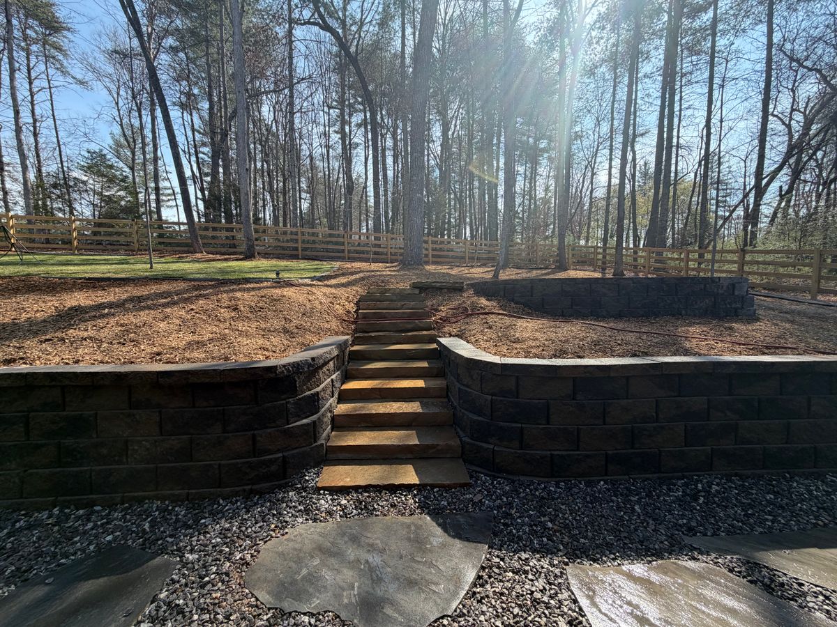Retaining Wall Construction for C & D Landscaping Services LLC in Blairsville, GA