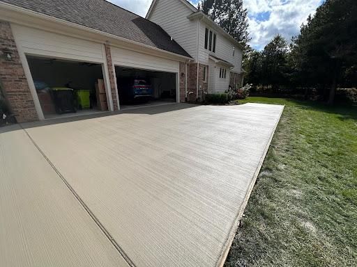 Broom finish patios for Crown Cement in Canton Township, MI