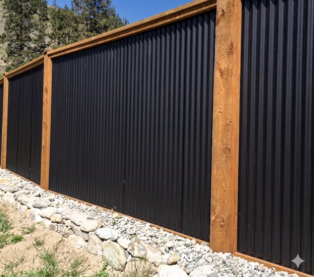 Metal Fence with Cedar Post and Cap built by Goad Fencing in the Dallas Fort Worth area