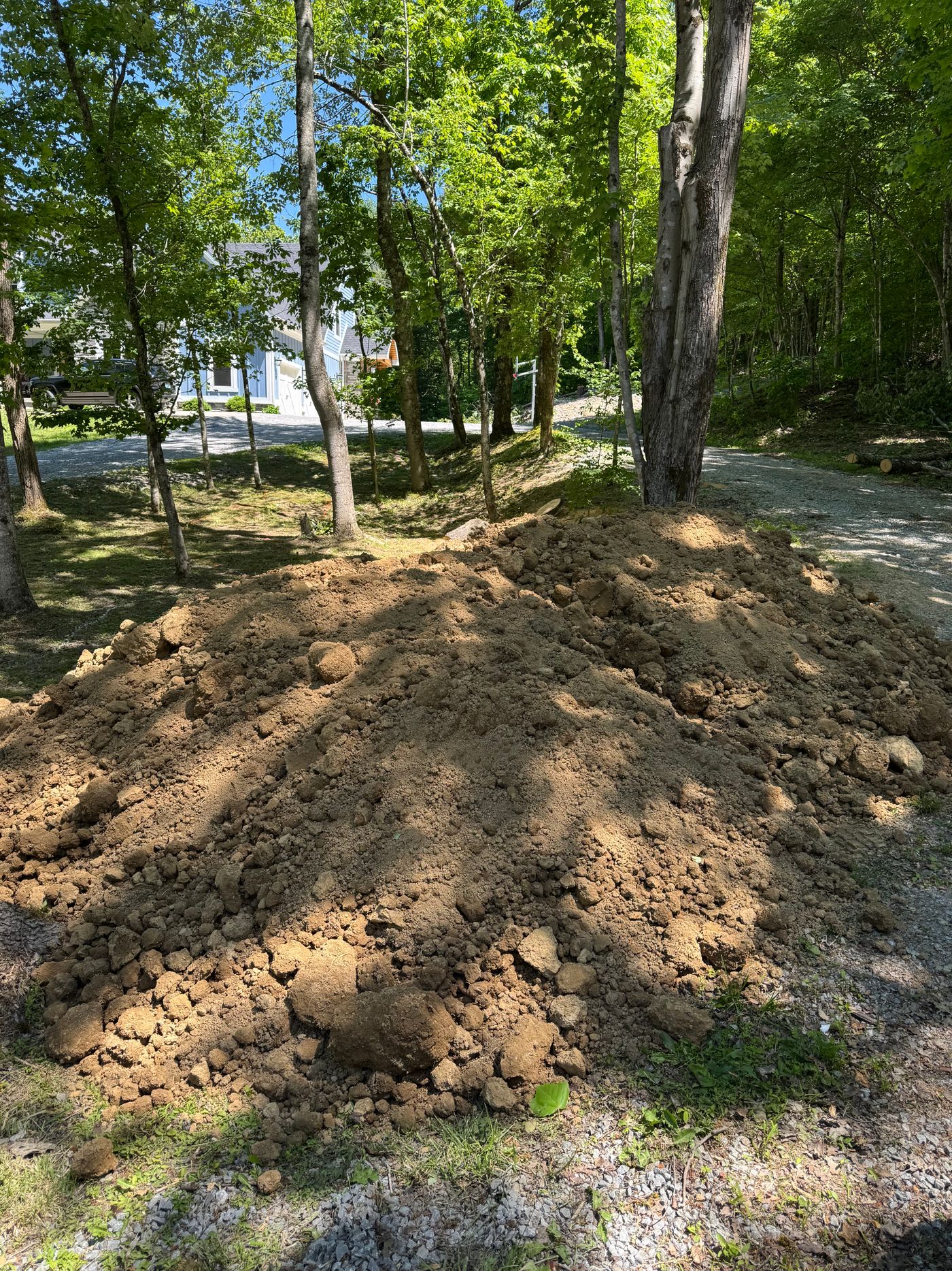 Topsoil staged for spreading