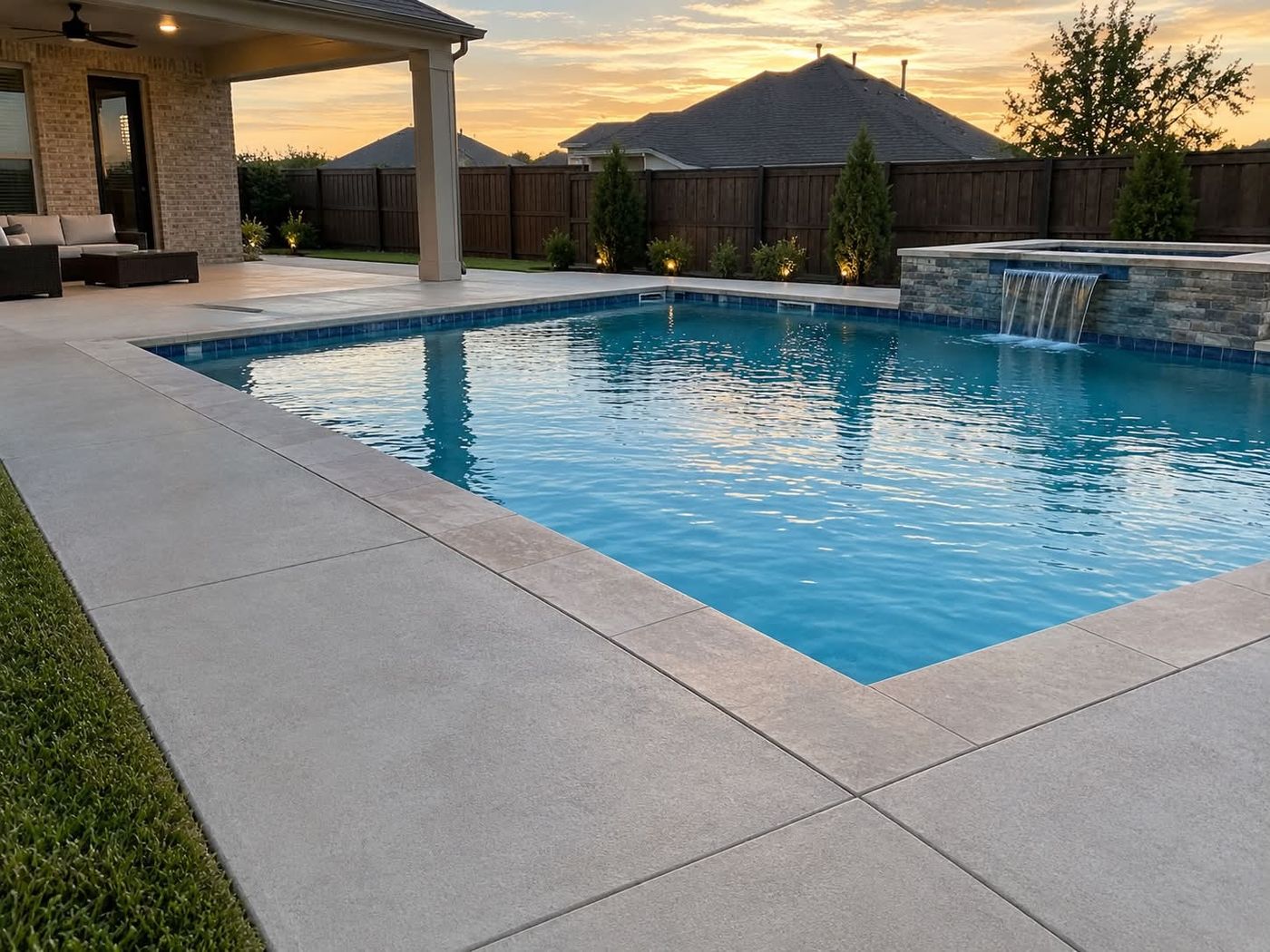A finished broom-finish pool deck (example photo)