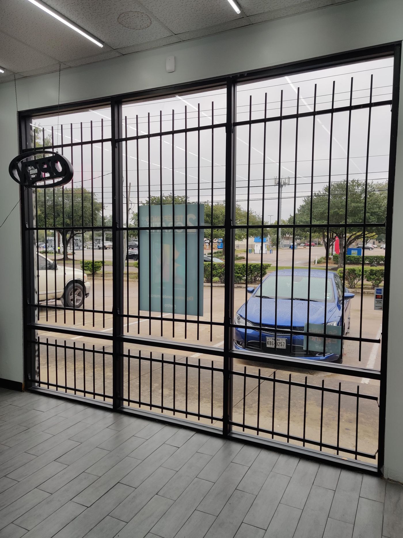 Commercial storefront security door bars