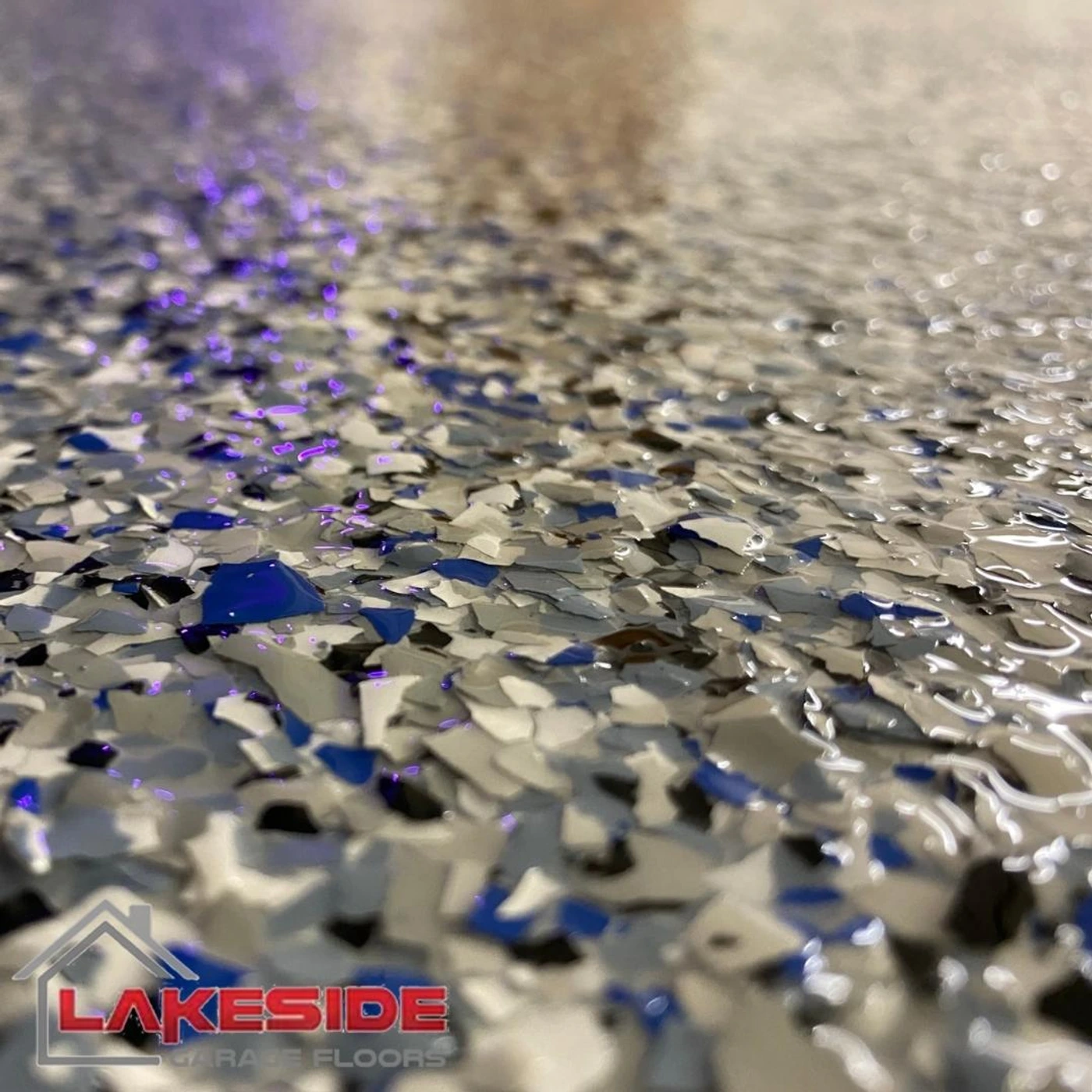 Color flake polyaspartic garage floor coating by Lakeside Garage Floors — Illinois