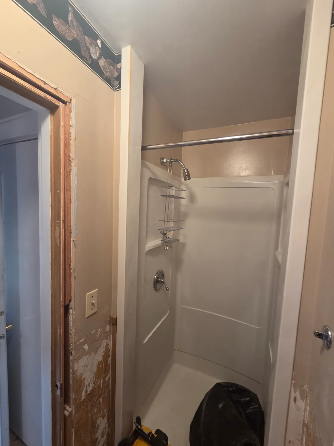 Shower and surround repair work in progress