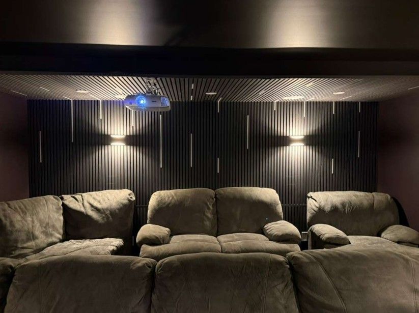 Home theater room designed and installed by Legacy Smart System