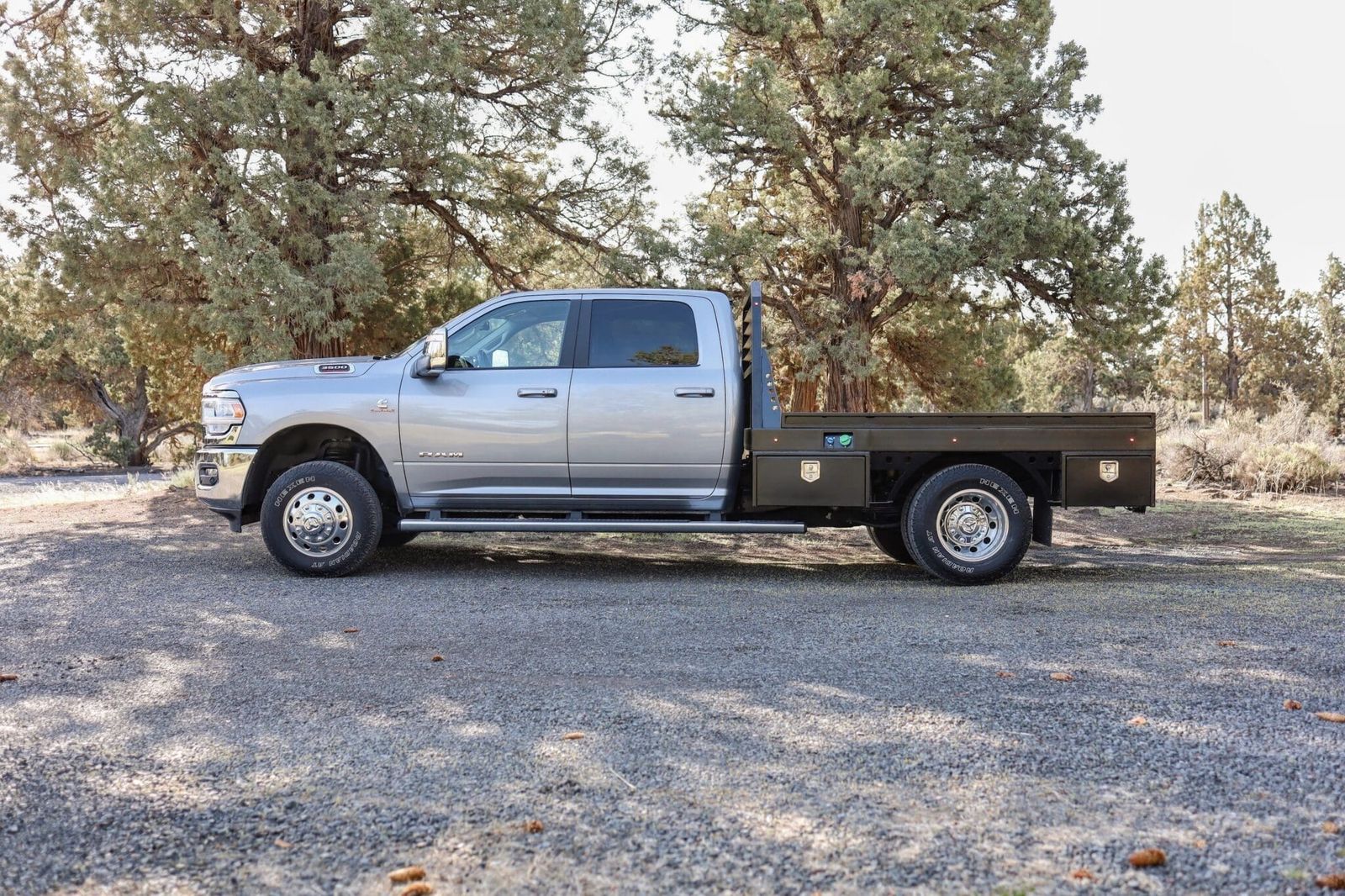 Full skirted Double Diamond flatbed on a Dodge longbed