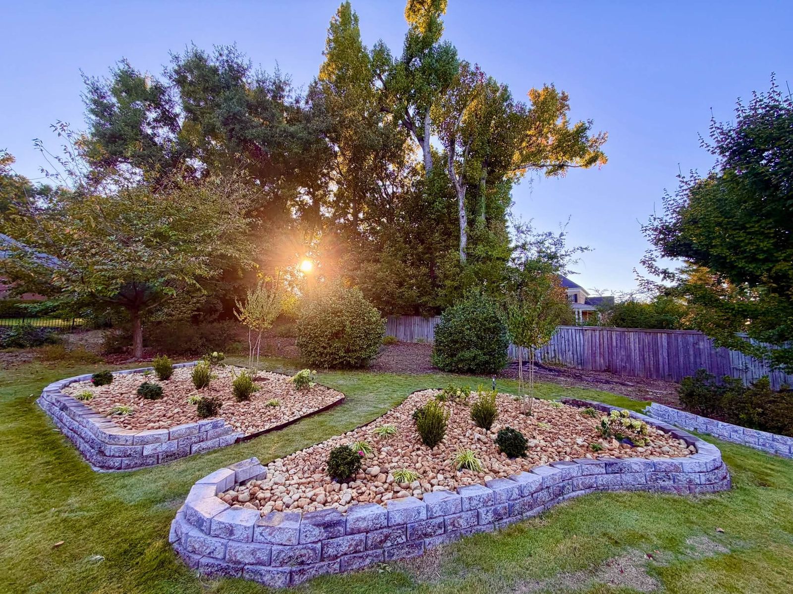 Landscaped beds and lawn at a home in Evans, GA