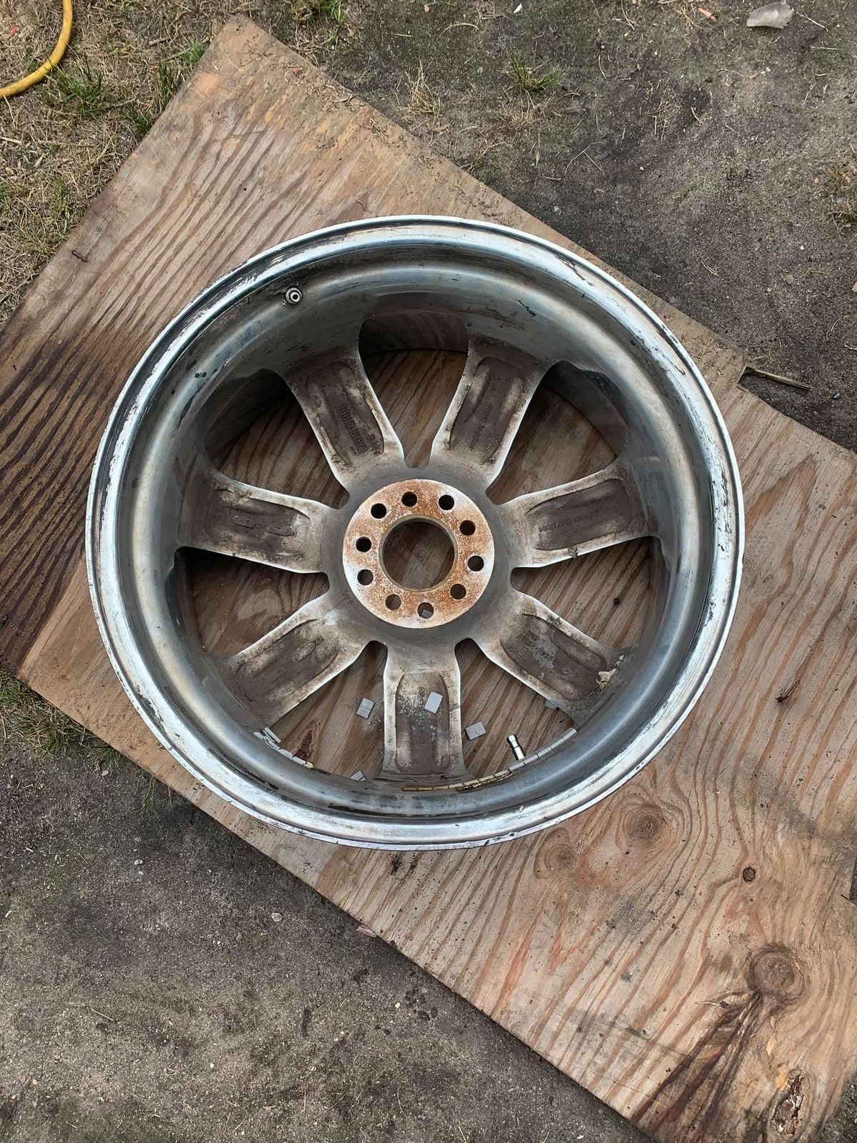 Wheel rim repair at Lyons Welding Shop