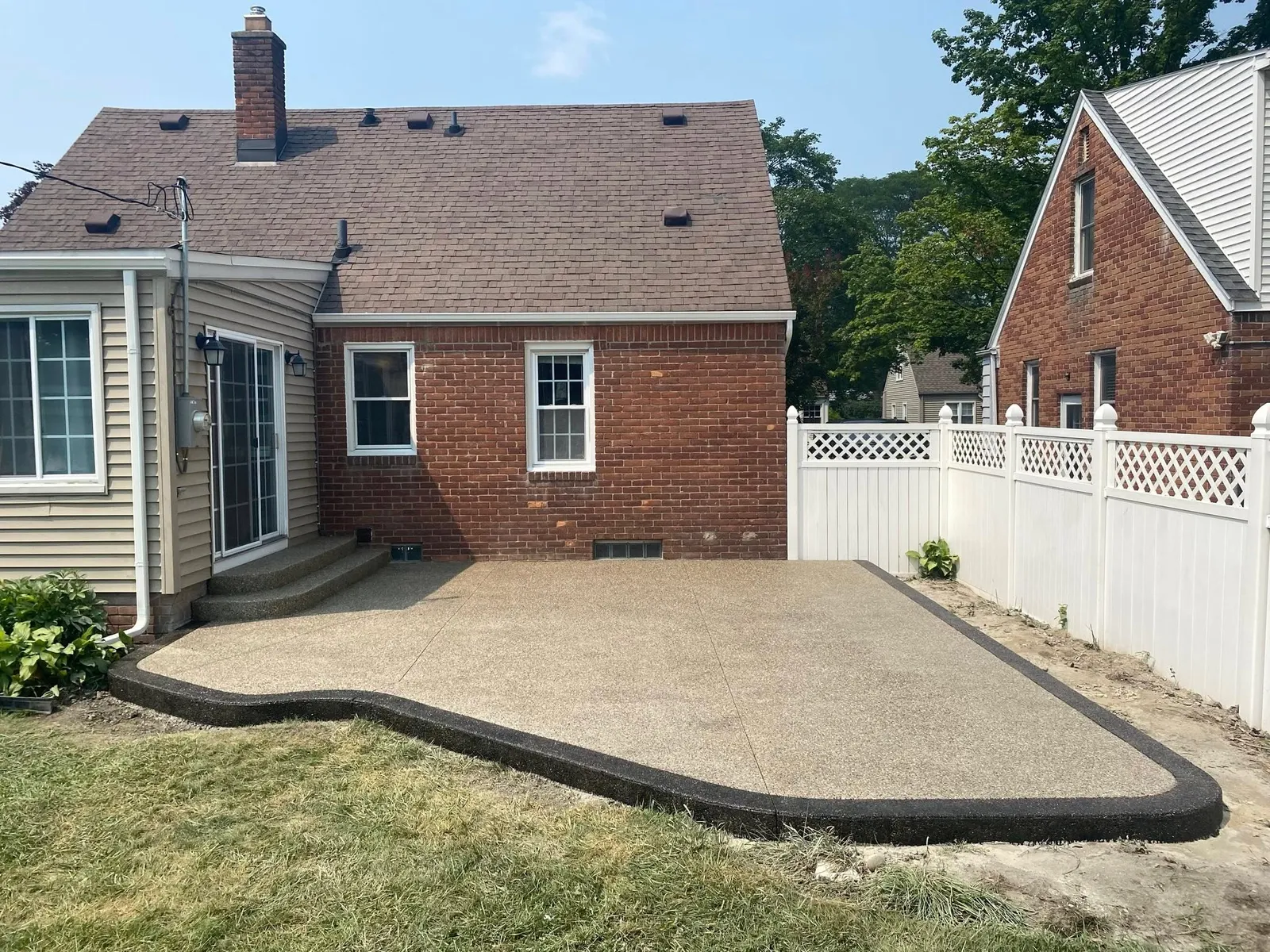 Finished concrete patio and steps