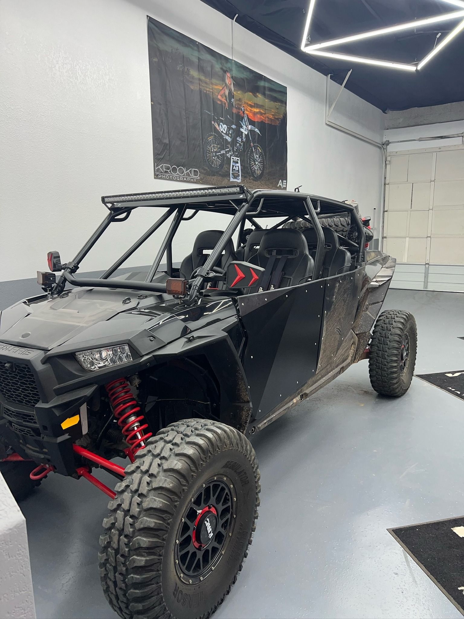 Polaris RZR four-seat on long-travel suspension