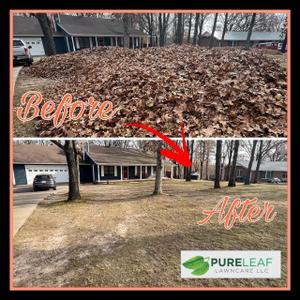 Our Fall Leaf Cleanup & Removal service ensures that your property is clean and free of leaves come fall. We will remove all the leaves from your property and dispose of them in a safe manner. for Pureleaf Lawncare LLC in Lowell, AR