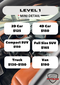 Our Level 1 Mini Detail service offers basic auto detailing to homeowners, providing a thorough clean and polish for your vehicle's exterior at an affordable price. for Relentless Shine Mobile Detailing in Calabash, NC