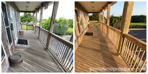 Our up to date methods of wood cleaning ensure your deck or fencing is cleaned & treated the right way. Hard or high pressure can and will destroy wood! Our soft wash mix & application process insures no splintered or feathered wood, while our post chemical treatment restores wood to its natural state. for Prime Time Pressure Washing & Roof Cleaning in Moyock, NC