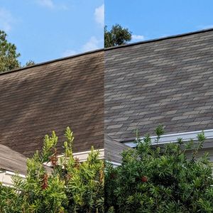 Our Roof and Gutter Cleaning service removes debris, moss, and stains from your roof while clearing out gutters to prevent water damage and maintain the longevity of your home. for Seaside Softwash in Bluffton, SC