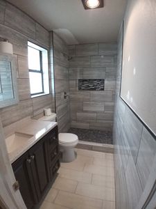 We offer professional bathroom tile installation services, ensuring precise and durable placement of tiles to enhance your shower area and transform it into a stunning space. for Kings Tile LLC Bathroom Remodeling in El Paso, TX