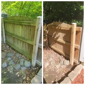 Our Fence Washing service utilizes high-pressure water to thoroughly clean and rejuvenate fences, removing dirt, grime, and mold effectively. for Critts Pressure Washing in Bethesda, NC
