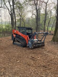 Our Forestry Mulching service helps homeowners clear vegetation and trees efficiently using specialized machines that grind the debris into mulch, minimizing damage to the land. for Southern Land Solutions Forestry Mulching, LLC in Cleveland, NC