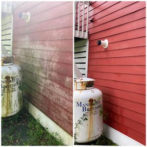 Our Home Softwash service gently cleans your home's exterior using low pressure and a specialized cleaning solution, which is safe for your home, family, and pets. for Seaside Pressure Cleaning LLC in Wilmington, North Carolina